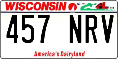 WI license plate 457NRV