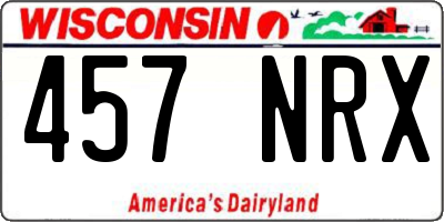 WI license plate 457NRX