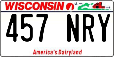 WI license plate 457NRY