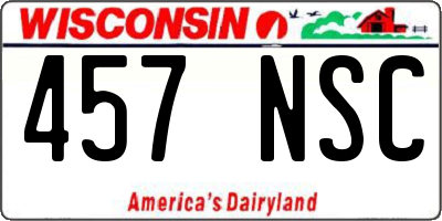 WI license plate 457NSC