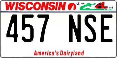 WI license plate 457NSE