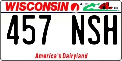 WI license plate 457NSH