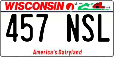 WI license plate 457NSL
