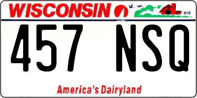 WI license plate 457NSQ