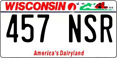 WI license plate 457NSR