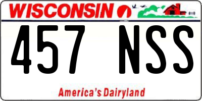 WI license plate 457NSS
