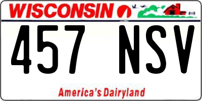 WI license plate 457NSV