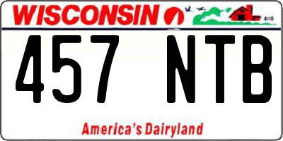 WI license plate 457NTB