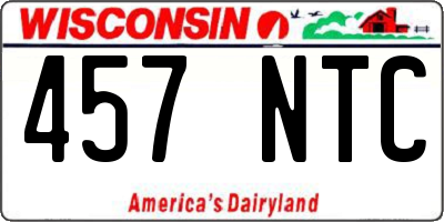 WI license plate 457NTC