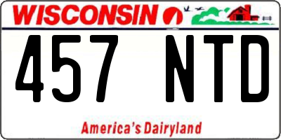 WI license plate 457NTD