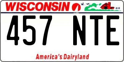 WI license plate 457NTE