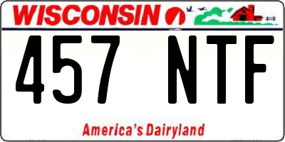 WI license plate 457NTF