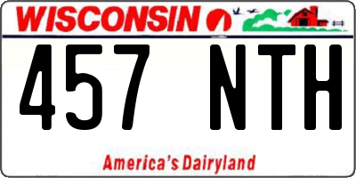 WI license plate 457NTH