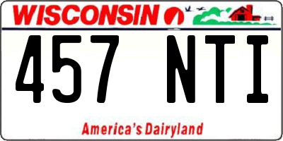 WI license plate 457NTI