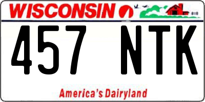 WI license plate 457NTK