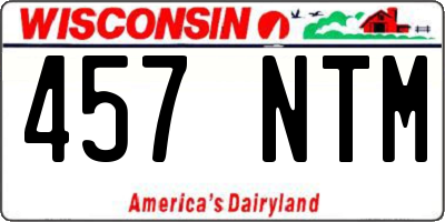 WI license plate 457NTM