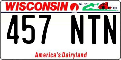WI license plate 457NTN