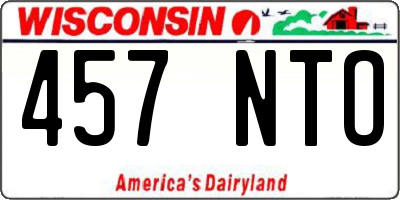WI license plate 457NTO