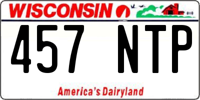 WI license plate 457NTP