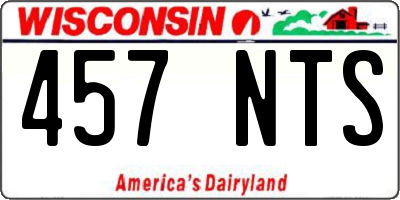 WI license plate 457NTS