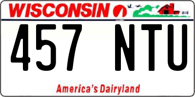 WI license plate 457NTU
