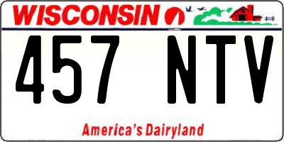WI license plate 457NTV