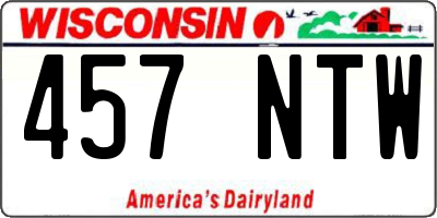 WI license plate 457NTW