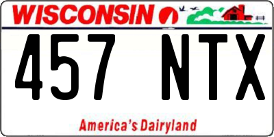 WI license plate 457NTX