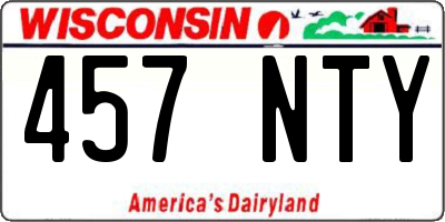 WI license plate 457NTY