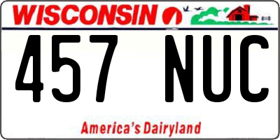 WI license plate 457NUC