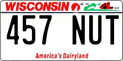 WI license plate 457NUT
