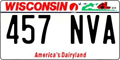 WI license plate 457NVA