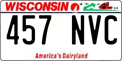WI license plate 457NVC