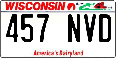 WI license plate 457NVD