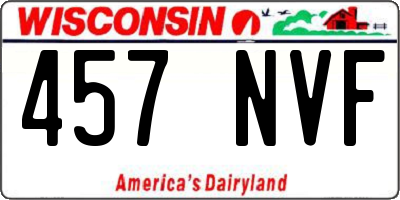 WI license plate 457NVF