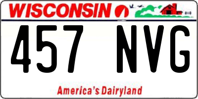 WI license plate 457NVG