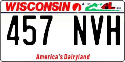 WI license plate 457NVH