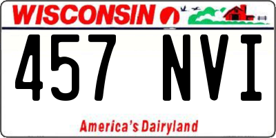 WI license plate 457NVI