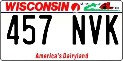WI license plate 457NVK