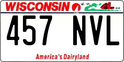 WI license plate 457NVL