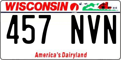 WI license plate 457NVN