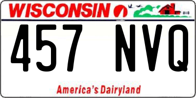 WI license plate 457NVQ
