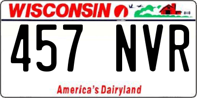 WI license plate 457NVR