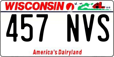 WI license plate 457NVS
