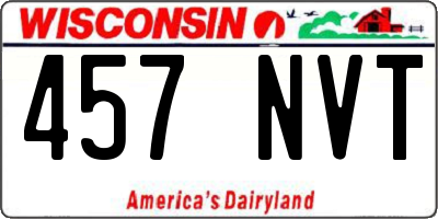 WI license plate 457NVT