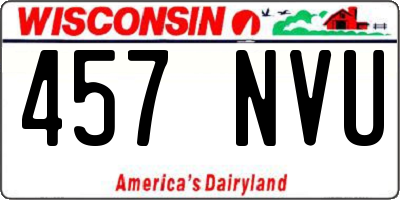 WI license plate 457NVU