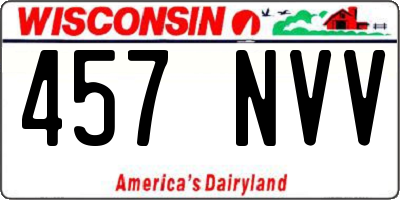 WI license plate 457NVV
