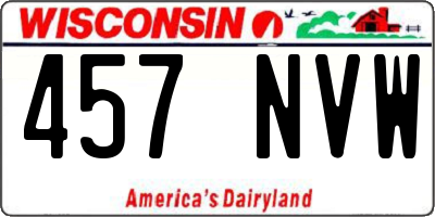 WI license plate 457NVW
