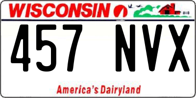 WI license plate 457NVX