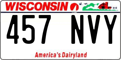 WI license plate 457NVY